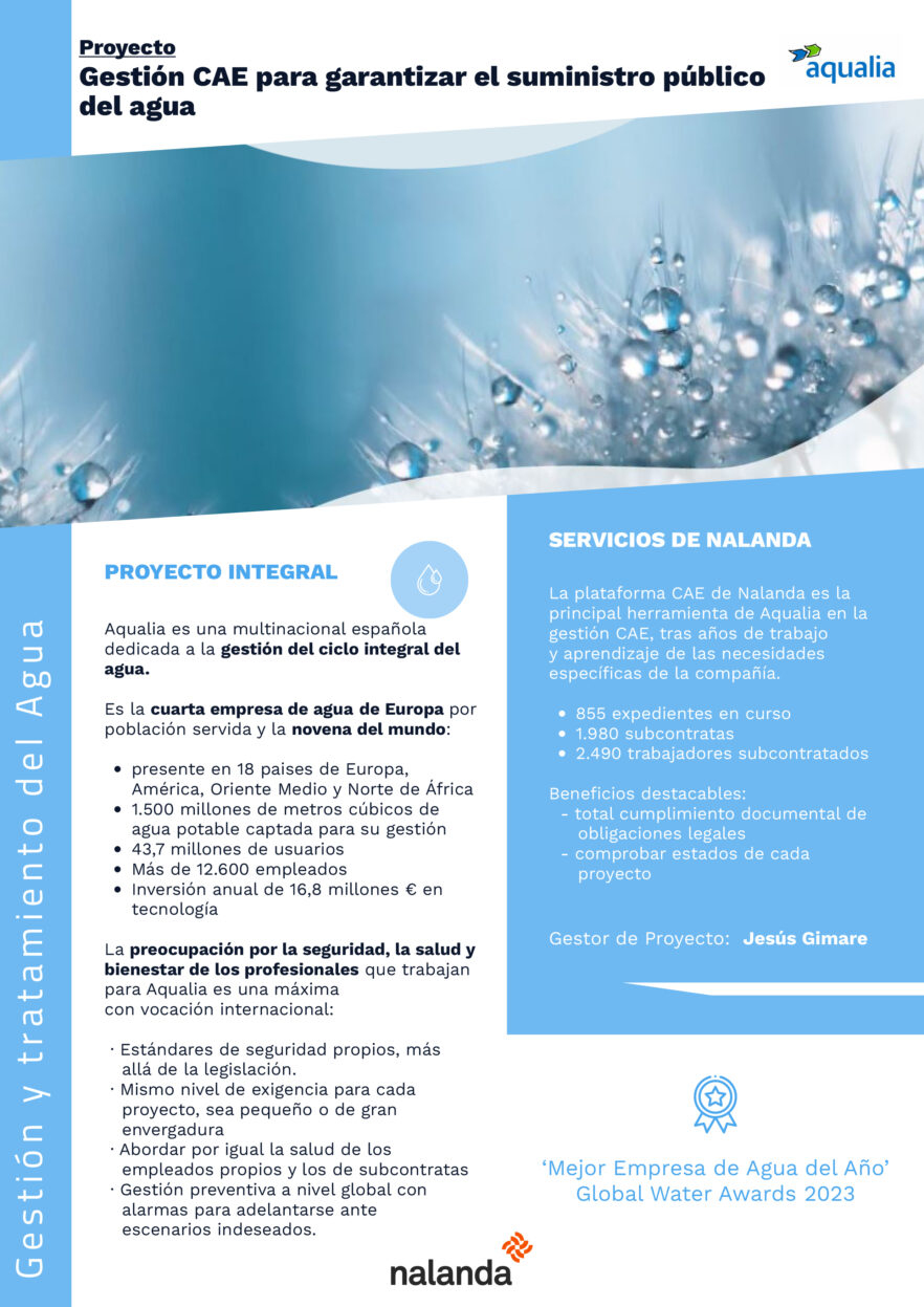 Proyecto Gestión CAE para garantizar el suministro del agua_AQUALIA