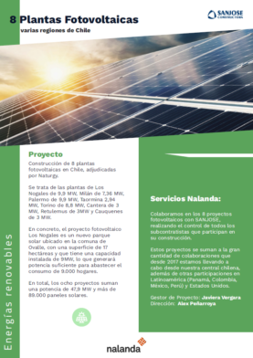 Proyecto 8 Plantas Fotovoltaicas de SANJOSÉ - Chile