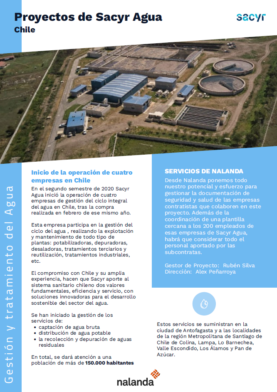 Proyectos con Sacyr Agua en Chile