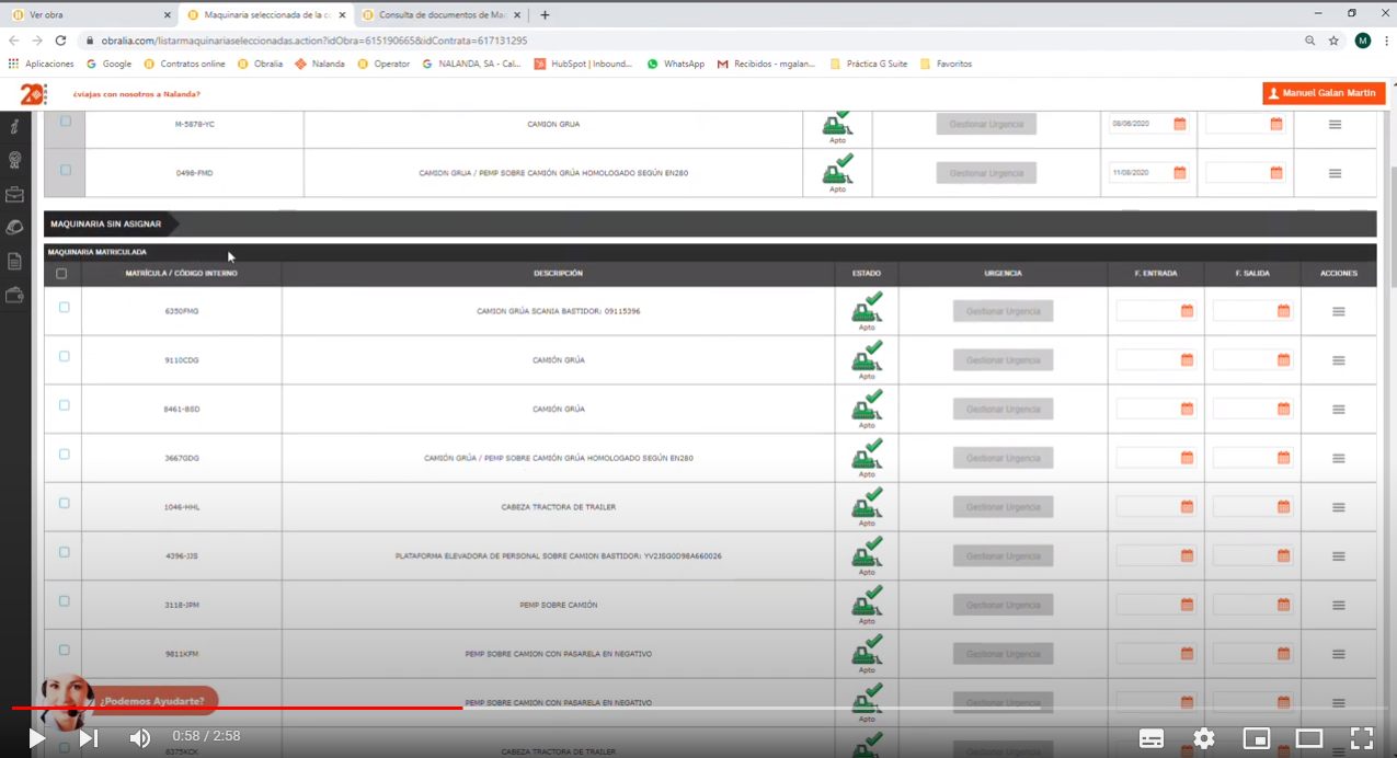 documentacion de maquinaria