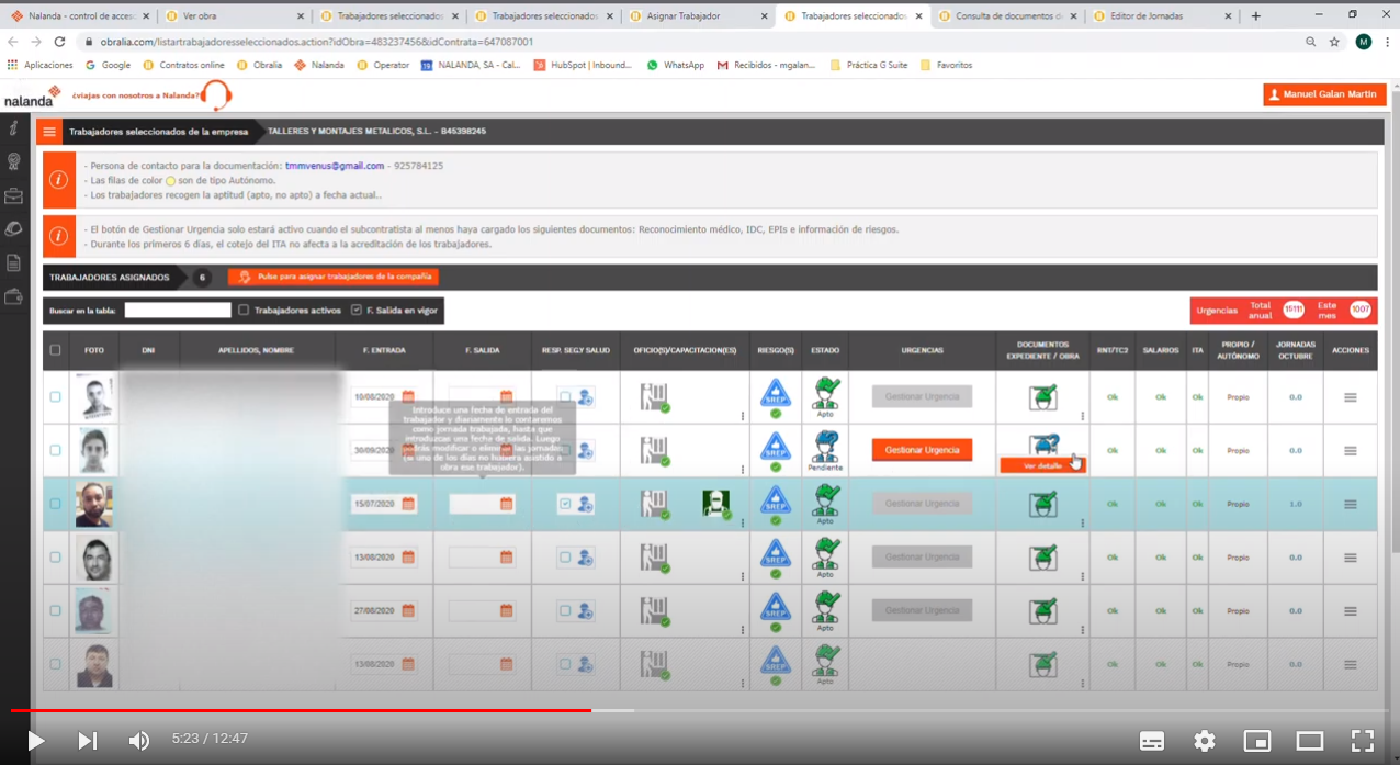 documentacion de trabajadores